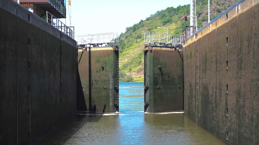 2-River Day-trip by boat to Koblenz and return from Alken - Rounding Deutsches Eck into the Rhine