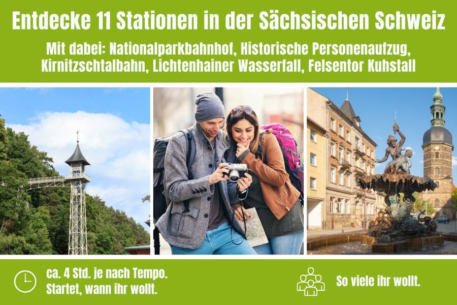Bad Schandau: Scavenger Hunt through Saxon Switzerland - The historic passenger elevator and Osterrauer Scheibe