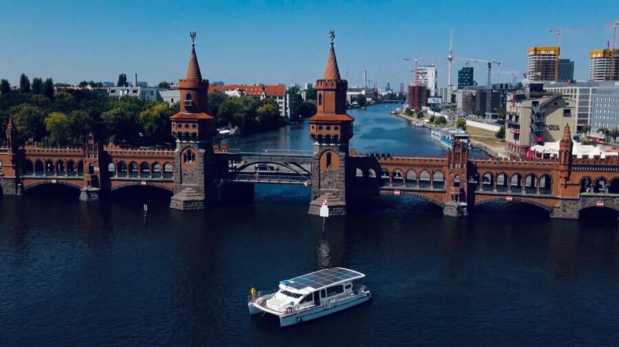 Berlin: Solar Powered Sunset Catamaran Cruise & Audio Guide - The turnaround at the Pregnant Oyster