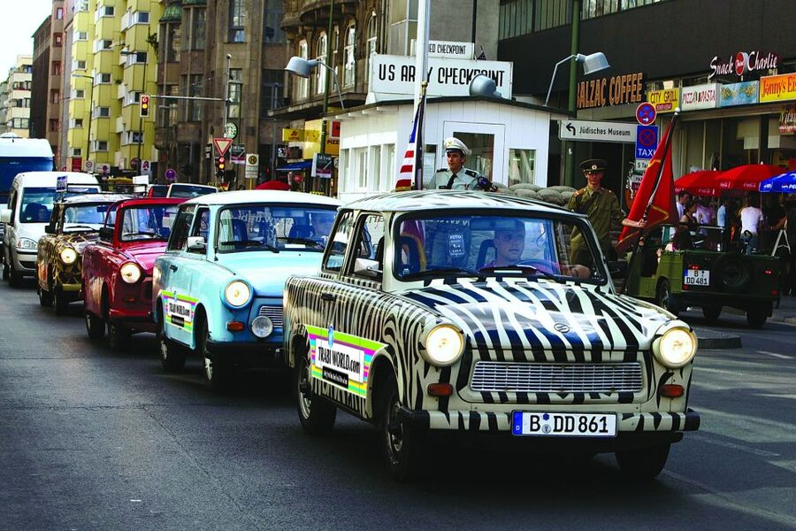 Berlin: The Wall Ride Guided Trabi Tour - Crossing Checkpoint Charlie