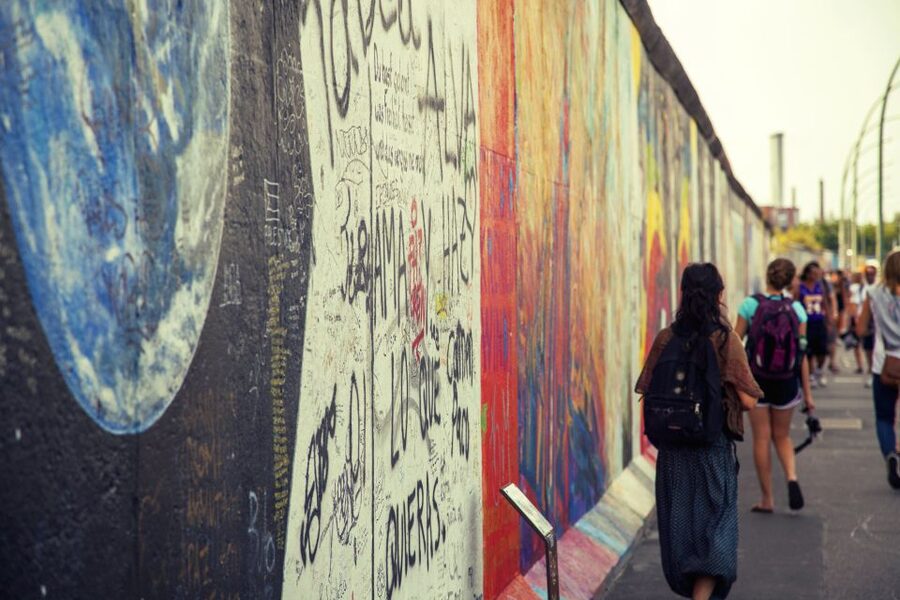 Berlin: The Wall Ride Guided Trabi Tour - Passing the symbols of East German power