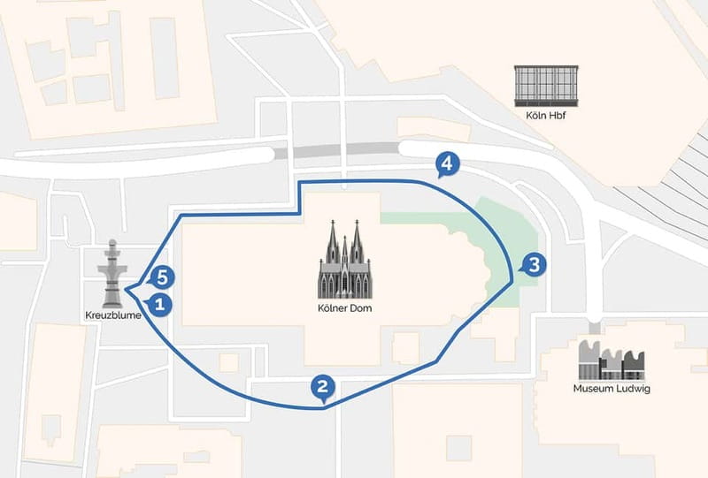 Cologne Cathedral Walking Tour around the cathedral with VR - Six VR Stations Around Cologne Cathedral