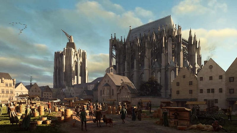 Cologne Cathedral Walking Tour around the cathedral with VR - Medieval Plans and the Second Foundation Stone
