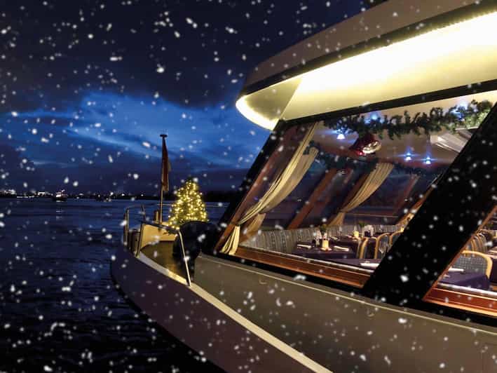 Cologne: Rhine River Winter Cruise with Festive Music - Rheinau Harbour and the three crane houses