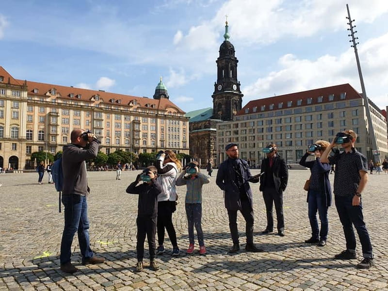 Dresden: Walking Tour with Virtual Reality elements - Fürstenzug: a picture of rulers and a pause for photos