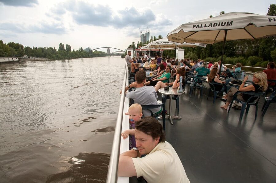 Frankfurt: 1-Hour Panorama Boat Cruise on the river Main - A comfortable hour, with a few onboard details