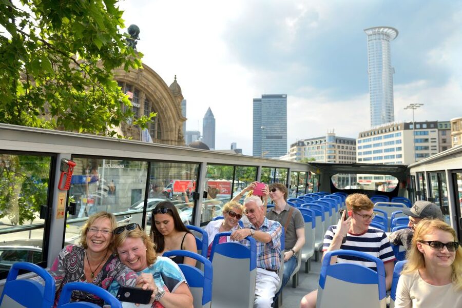 Frankfurt: Hop-On, Hop-Off Grand or Express Bus Ticket - Frankfurt from the upper deck: key points