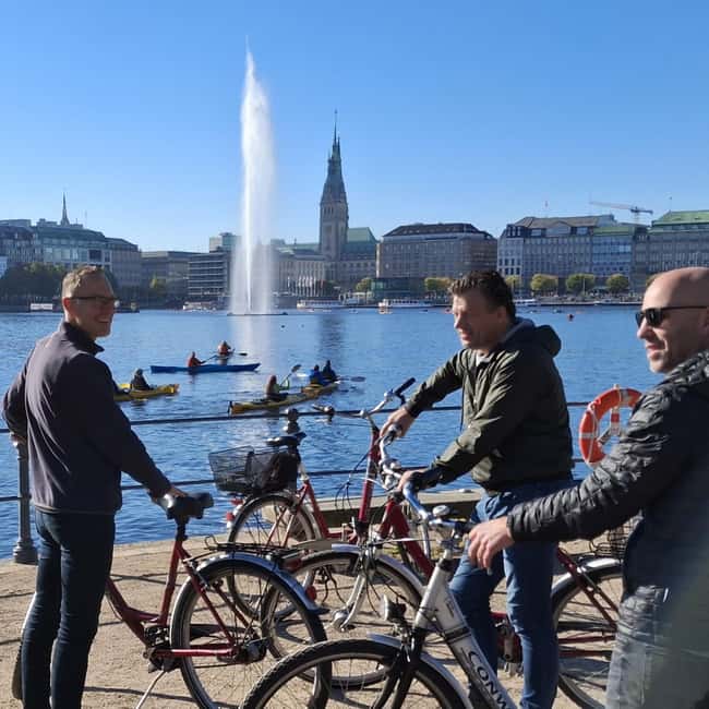 Hamburg: City Tour by Bike with Elbphilharmonie - Seeing the Elbphilharmonie from below
