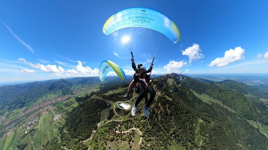 Lenggries: Tandem Paragliding Flight - Preparing for takeoff on Brauneck
