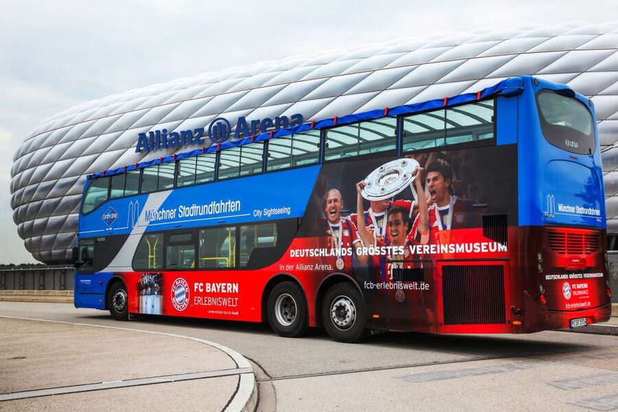 Munich: City Bus Tour & FC Bayern Munich Allianz Arena Tour - City sightseeing from a moving bus
