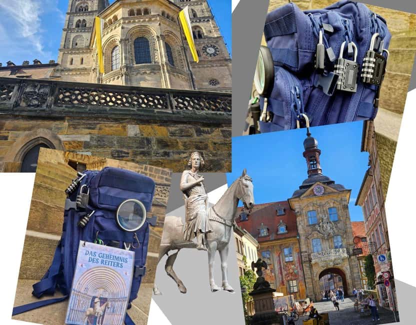 Outdoor Escape Game with puzzle backpack Bamberg: The Secret of the Horseman - How the 13 puzzles and six locks shape the walk