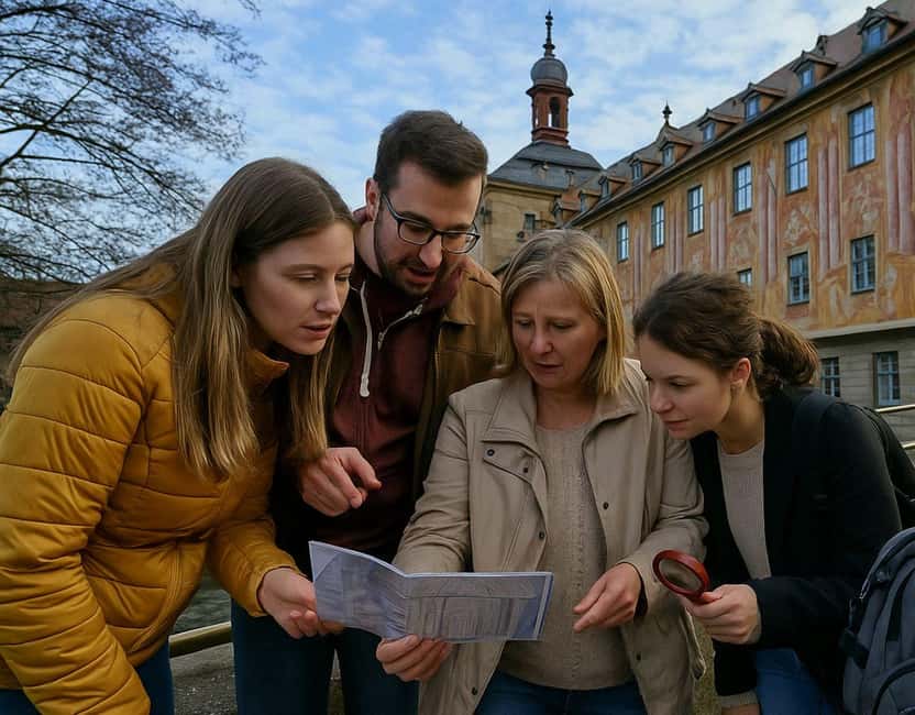 Outdoor Escape Game with puzzle backpack Bamberg: The Secret of the Horseman - Following the route through historic Bamberg