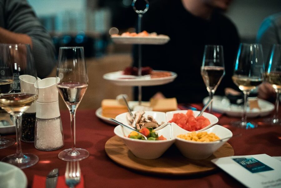 Stuttgart: Raclette Evening - The raclette buffet: cheese, fish, sausages, and vegetables